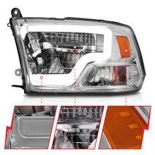 Load image into Gallery viewer, 2009-2020-Dodge-Ram-1500-Full-Led-Square-Projector-Headlights-W-Chrome-Housing-Chrome-Amber