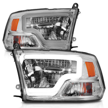 Load image into Gallery viewer, 2009-2020-Dodge-Ram-1500-Full-Led-Square-Projector-Headlights-W-Chrome-Housing-Chrome-Amber