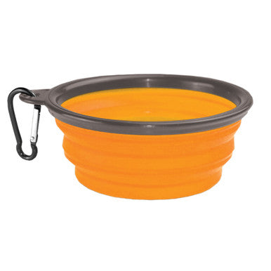KUMA 200-KM-CSB-OG Collapsible Silicone Bowl (1L) - Orange/Grey