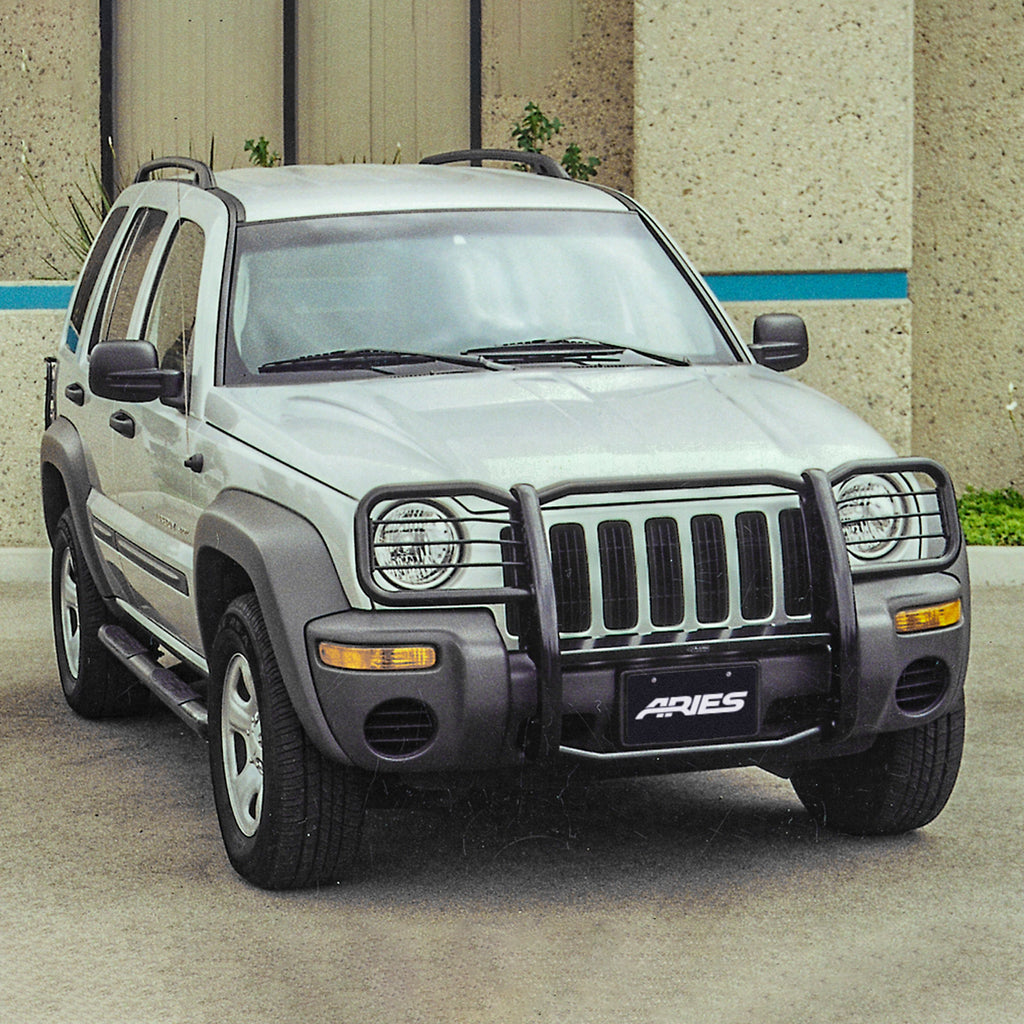 ARIES 201002 3" Round Black Steel Side Bars, Select Jeep Liberty for Select Jeep Liberty