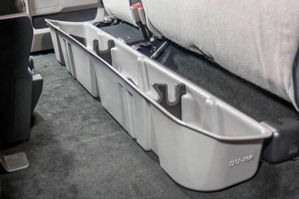 DU-HA 20107 DÜHA 20107 Underseat Storage / Gun Case - Lt Gray for Select Ford F-150, Ford F-250 Super Duty, Ford F-350 Super Duty, Ford F-450 Super Duty, Ford F-550 Super Duty