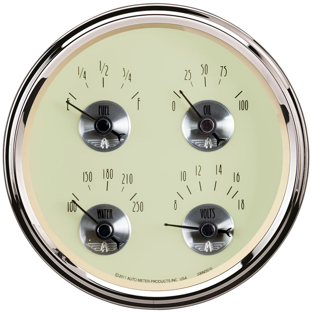 AutoMeter 2010 GAUGE, QUAD, 5", 240OE-33OF, ELEC, PRESTIGE ANTQ. IVORY