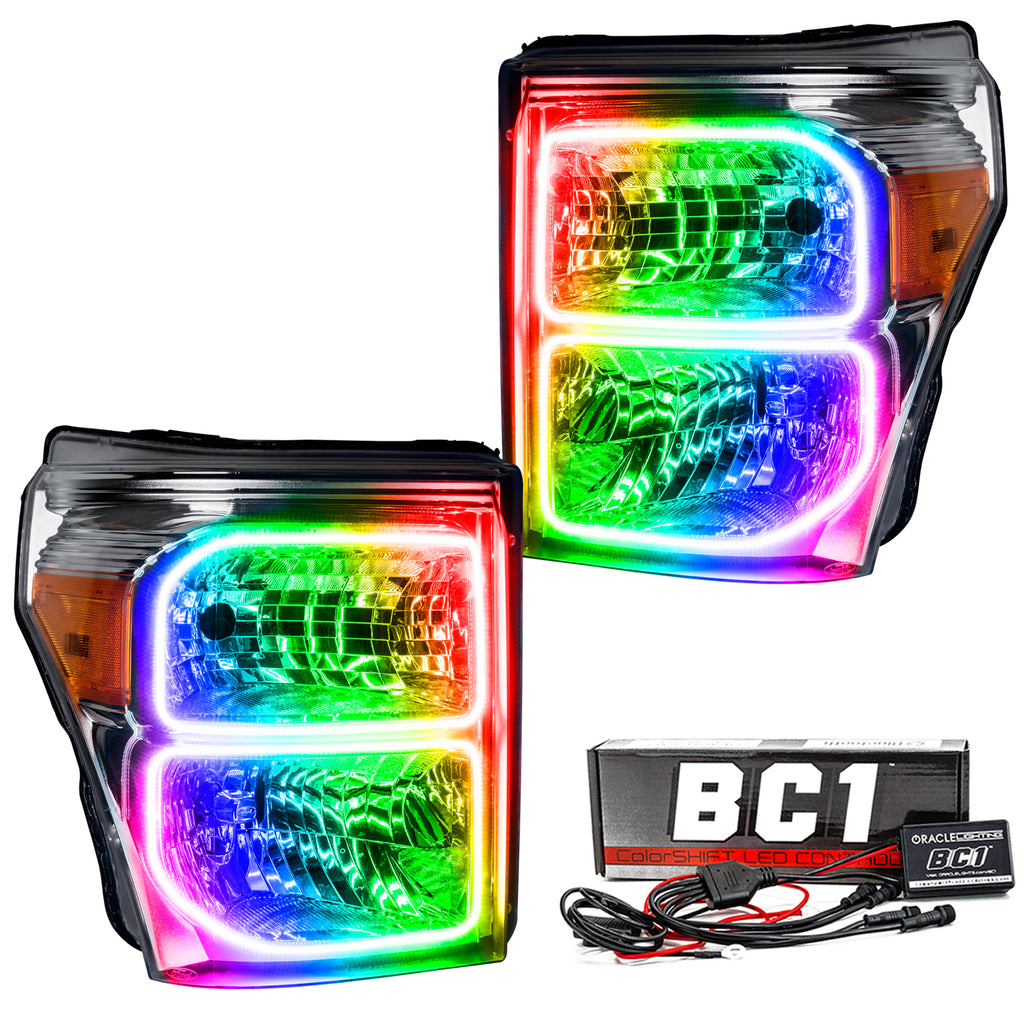 2011-2016-Ford-F-250350-Superduty-Led-Halo-Headlights---(Chrome-Housing)