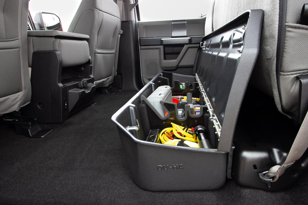DU-HA 20116 DÜHA 20116 Lockbox Underseat Storage / Gun Case - Black for Select Ford F-150, Ford F-250 Super Duty, Ford F-350 Super Duty, Ford F-450 Super Duty, Ford F-550 Super Duty