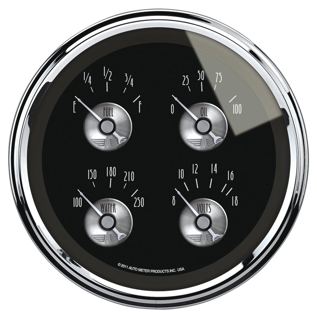 AutoMeter 2011 GAUGE, QUAD, 5", 240OE-33OF, ELEC, PRESTIGE BLK. DIAMOND