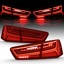 Load image into Gallery viewer, 2012-2018-Audi-A6-Led-Taillight-Black-Housing-RedClear-Lens-4-Pcs-(Sequential-Signal)