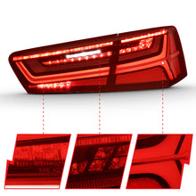 Load image into Gallery viewer, 2012-2018-Audi-A6-Led-Taillight-Black-Housing-RedClear-Lens-4-Pcs-(Sequential-Signal)