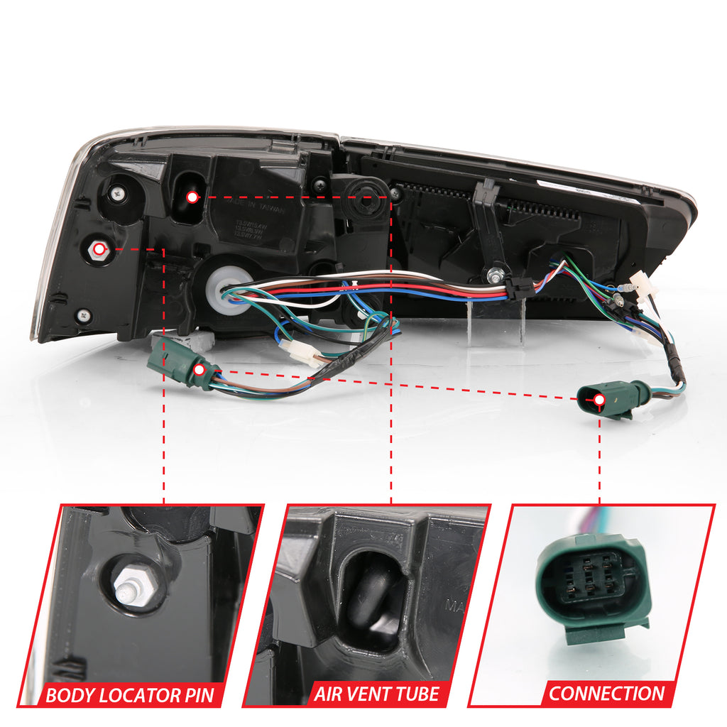 2012-2018-Audi-A6-Led-Taillight-Black-Housing-RedClear-Lens-4-Pcs-(Sequential-Signal)
