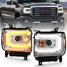 Load image into Gallery viewer, 2014-2015-Gmc-Sierra-1500-Projector-Headlight-Plank-Style-Chrome-W-Switchback-(Halogen-Type)