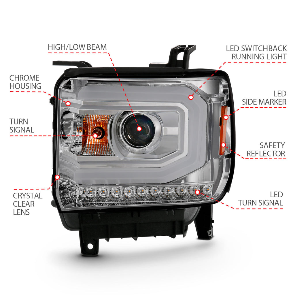 2014-2015-Gmc-Sierra-1500-Projector-Headlight-Plank-Style-Chrome-W-Switchback-(Halogen-Type)