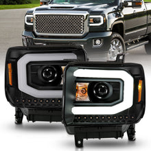 Load image into Gallery viewer, 2014-2015-Gmc-Sierra-1500-Projector-Headlights-W-Light-Bar-Black-Housing-(Halogen-Type)