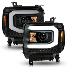 Load image into Gallery viewer, 2014-2015-Gmc-Sierra-1500-Projector-Headlights-W-Light-Bar-Black-Housing-(Halogen-Type)