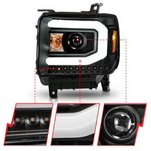 Load image into Gallery viewer, 2014-2015-Gmc-Sierra-1500-Projector-Headlights-W-Light-Bar-Black-Housing-(Halogen-Type)