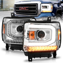 Load image into Gallery viewer, 2014-2015-Gmc-Sierra-1500-Projector-Headlights-W-Light-Bar-Chrome-Housing-(Halogen-Type)