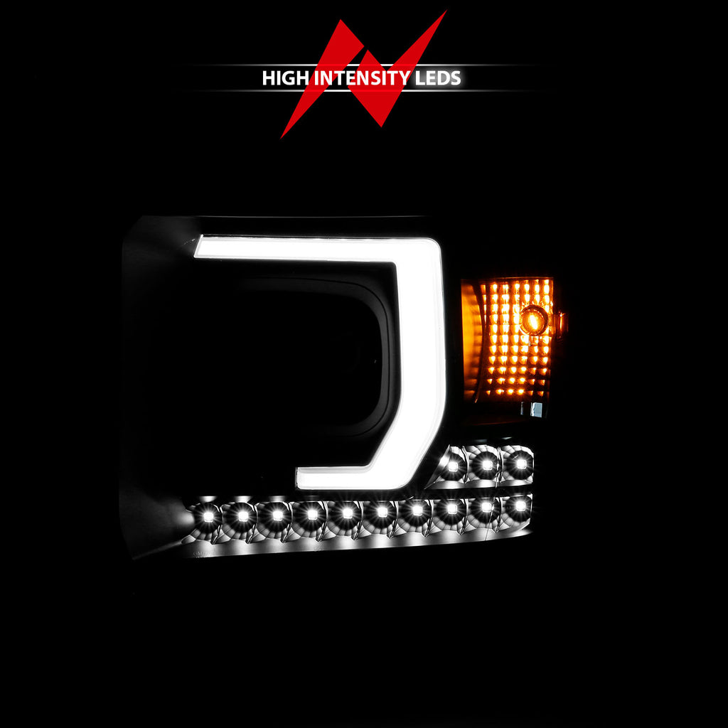 2014-2015-Gmc-Sierra-1500Hd-Projector-Plank-Style-Headlight-Black-W-Drl