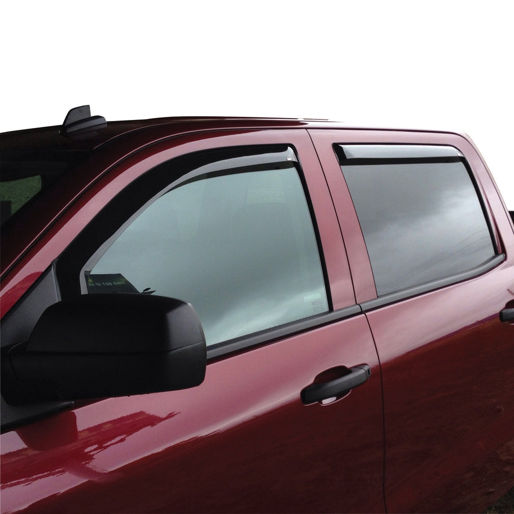 2014-2018-Chevy-Silverado-1500-Crew-Cab-Wade-In-Channel-Wind-Deflector-4Pc---Smoke