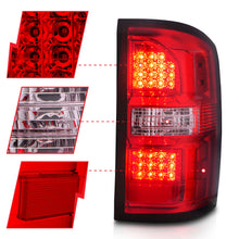 Load image into Gallery viewer, 2014-2018-Gmc-Sierra-Led-Tail-Lights-Black-Housing-RedClear-Lens