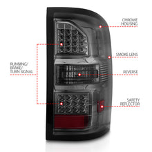 Load image into Gallery viewer, 2014-2018-Gmc-Sierra-Led-Tail-Lights-Black-Housing-Smoke-Lens