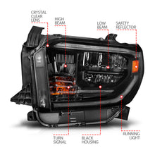 Load image into Gallery viewer, 2014-2021-Toyota-Tundra-Led-Crystal-Headlights-W-Switchback-Black-Housing-W-Drl