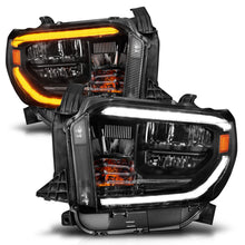 Load image into Gallery viewer, 2014-2021-Toyota-Tundra-Led-Crystal-Headlights-W-Switchback-Black-Housing-W-Drl