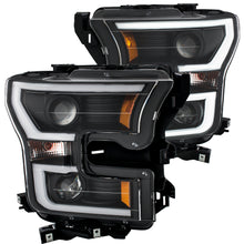Load image into Gallery viewer, 2015-2016-Ford-F-150-Projector-Headlights-W-Plank-Style-Design-Black-W-Amber