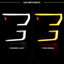 Load image into Gallery viewer, 2015-2017-Ford-F-150-Projector-Headlights-W-Plank-Style-Switchback-Black-W-Amber