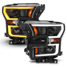 Load image into Gallery viewer, 2015-2017-Ford-F-150-Projector-Headlights-W-Plank-Style-Switchback-Black-W-Amber