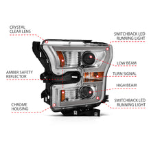 Load image into Gallery viewer, 2015-2017-Ford-F-150-Projector-Headlights-W-Plank-Style-Switchback-Chrome-W-Amber