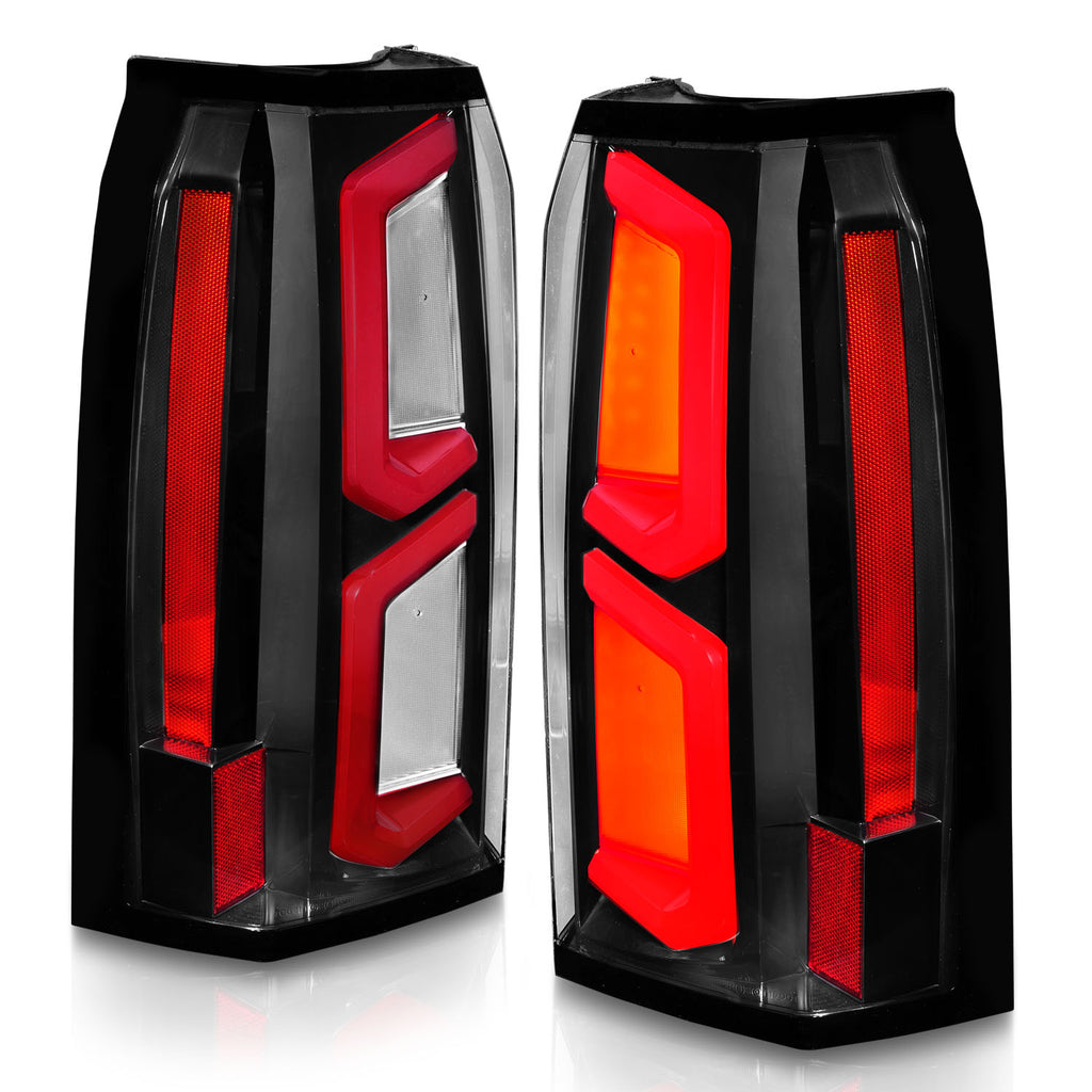 2015-2020-Chevrolet-Tahoe-Led-Tail-Lights-W-Light-Bar-Black-Housing-Clear-Lens