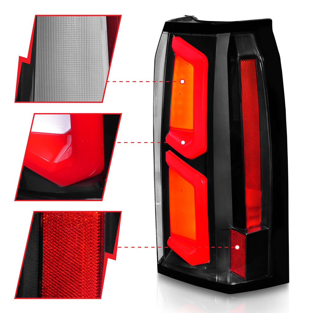 2015-2020-Chevrolet-Tahoe-Led-Tail-Lights-W-Light-Bar-Black-Housing-Clear-Lens