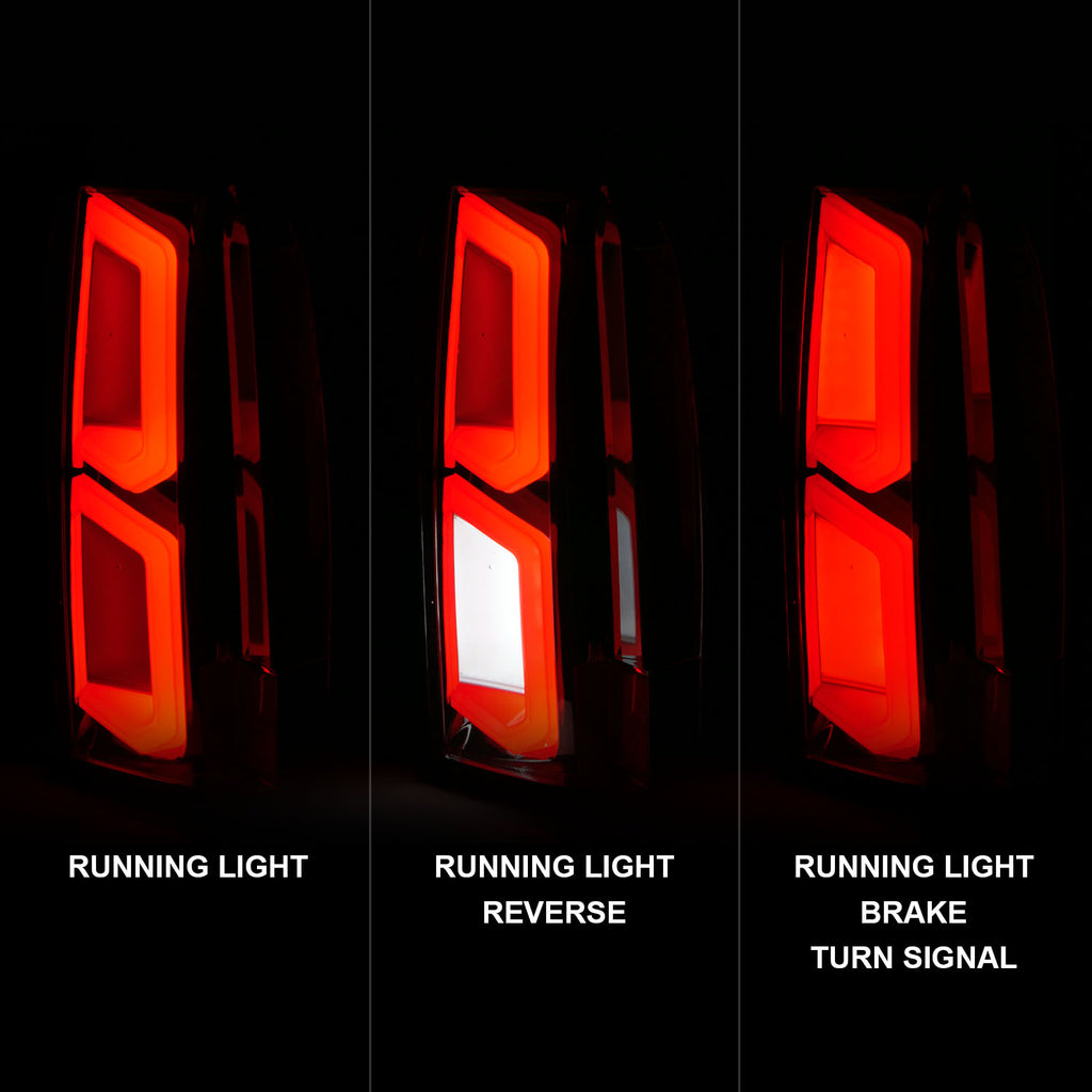 2015-2020-Chevrolet-Tahoe-Led-Tail-Lights-W-Light-Bar-Chrome-Housing-Clear-Lens