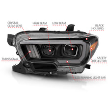 Load image into Gallery viewer, 2016-2017-Toyota-Tacoma-Projector-Headlights-W-Plank-Style-Design-BlackAmber-W-Drl