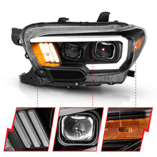 Load image into Gallery viewer, 2016-2017-Toyota-Tacoma-Projector-Headlights-W-Plank-Style-Design-BlackAmber-W-Drl