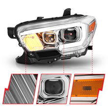 Load image into Gallery viewer, 2016-2017-Toyota-Tacoma-Projector-Headlights-W-Plank-Style-Design-ChromeAmber-W-Drl