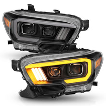 Load image into Gallery viewer, 2016-2017-Toyota-Tacoma-Projector-Headlights-W-Plank-Style-Switchback-Black-W-Amber-W-Drl