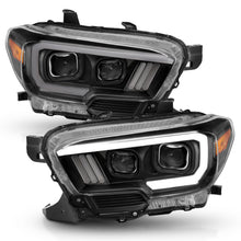 Load image into Gallery viewer, 2016-2017-Toyota-Tacoma-Projector-Headlights-W-Plank-Style-Switchback-Black-W-Amber-W-Drl
