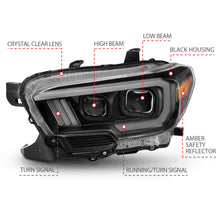 Load image into Gallery viewer, 2016-2017-Toyota-Tacoma-Projector-Headlights-W-Plank-Style-Switchback-Black-W-Amber-W-Drl