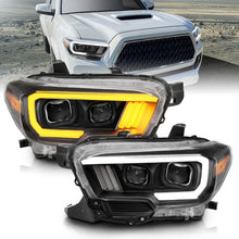 Load image into Gallery viewer, 2016-2017-Toyota-Tacoma-Projector-Headlights-W-Plank-Style-Switchback-Black-W-Amber