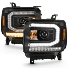 Load image into Gallery viewer, 2016-2019-Gmc-Sierra-1500-Projector-Headlight-Plank-Style-Black-W-Sequential-Amber-Signal