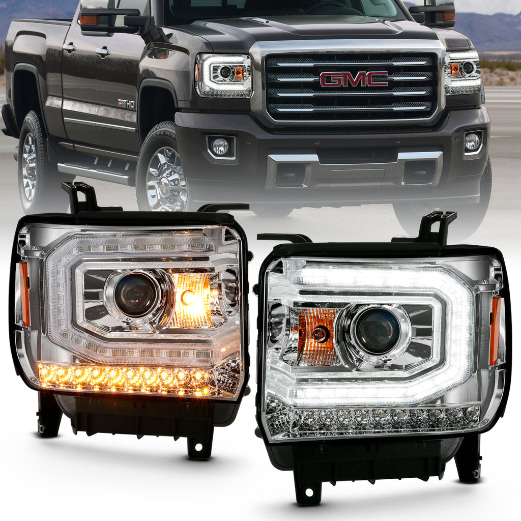 2016-2019-Gmc-Sierra-1500-Projector-Headlight-Plank-Style-Chrome-W-Sequential-Amber-Signal
