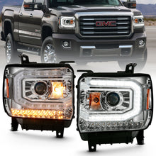 Load image into Gallery viewer, 2016-2019-Gmc-Sierra-1500-Projector-Headlight-Plank-Style-Chrome-W-Sequential-Amber-Signal