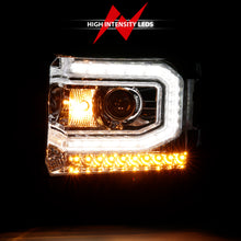 Load image into Gallery viewer, 2016-2019-Gmc-Sierra-1500-Projector-Headlight-Plank-Style-Chrome-W-Sequential-Amber-Signal