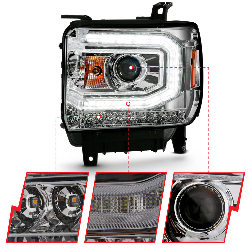 2016-2019-Gmc-Sierra-1500-Projector-Headlight-Plank-Style-Chrome-W-Sequential-Amber-Signal