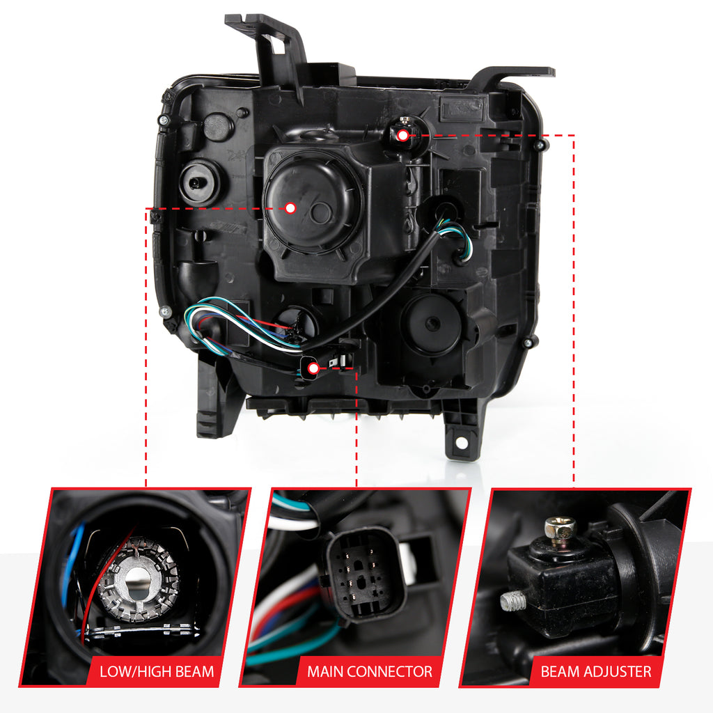 2016-2019-Gmc-Sierra-1500-Projector-Headlight-Plank-Style-Chrome-W-Sequential-Amber-Signal