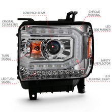 Load image into Gallery viewer, 2016-2019-Gmc-Sierra-1500-Projector-Headlight-Plank-Style-Chrome-W-Sequential-Amber-Signal