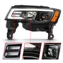 Load image into Gallery viewer, 2017-2018-Jeep-Grand-Cherokee-Projector-Headlights-W-Plank-Style-Switchback---Black-W-Amber