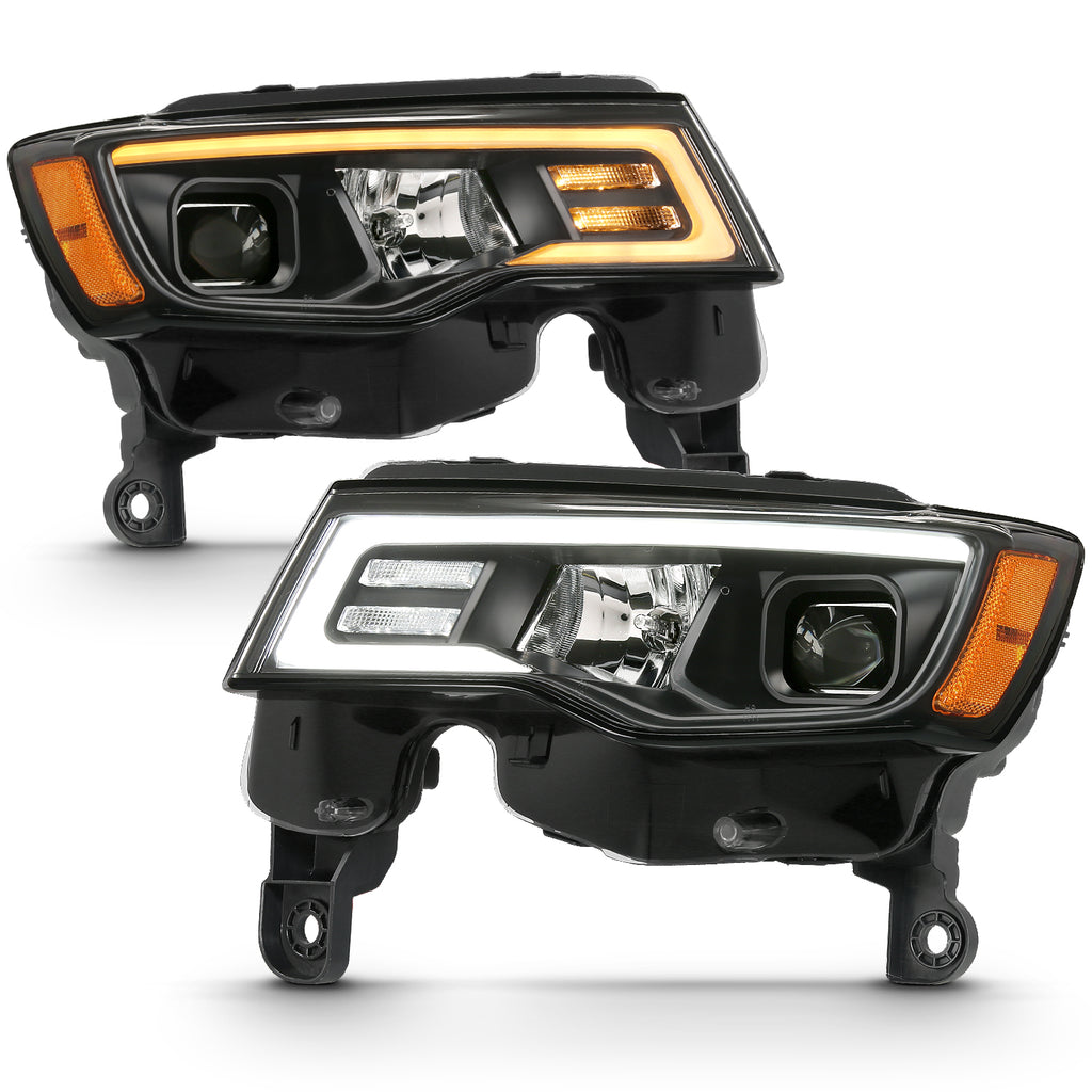2017-2018-Jeep-Grand-Cherokee-Projector-Headlights-W-Plank-Style-Switchback---Black-W-Amber