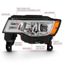 Load image into Gallery viewer, 2017-2018-Jeep-Grand-Cherokee-Projector-Headlights-W-Plank-Style-Switchback---Chrome-W-Amber