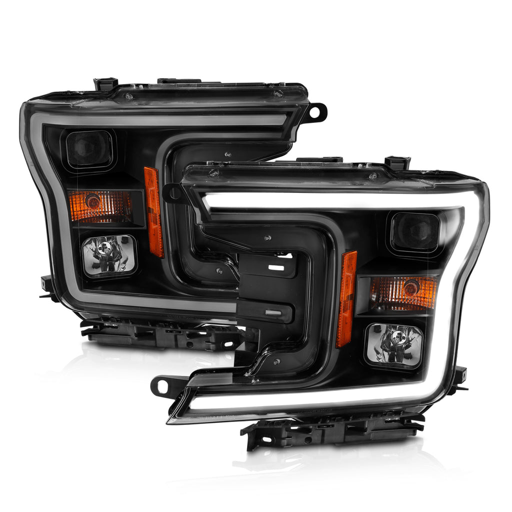 2018-2019-Ford-F-150-Projector-Plank-Style-H.L.-Black-Amber-(Without-Switchback)