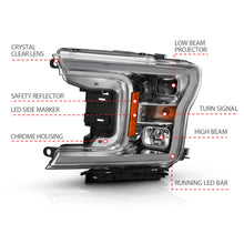 Load image into Gallery viewer, 2018-2019-Ford-F-150-Projector-Plank-Style-H.L.-Chrome-Amber-(Without-Switchback)